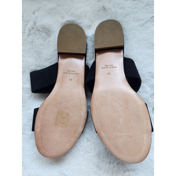 Defect New Mansur Gavriel Suede Double Strap Flat Sandal Size 38 Black - Picture 8 of 9